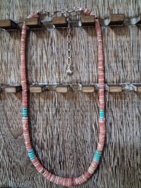 Jay King Mine Finds DTR .925 Rhodochrosite With Turquoise Disc Bead Necklace